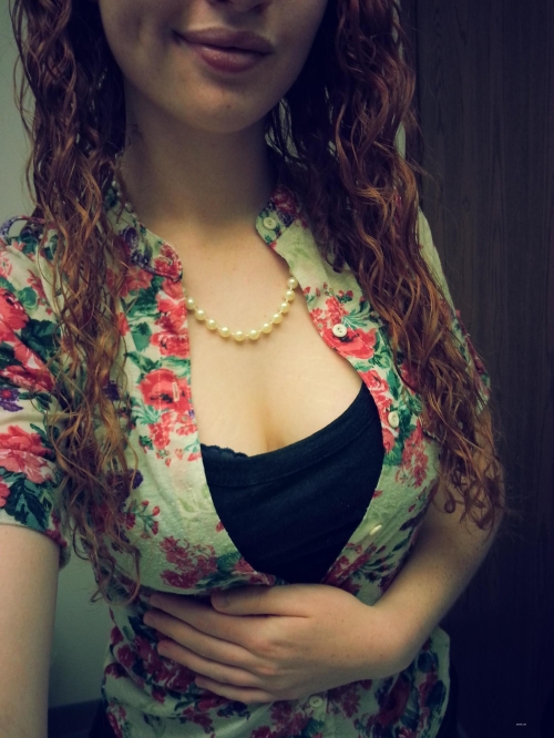 Hot Busty Redhead with Curly Hair Shows Off Her Perfect Tits