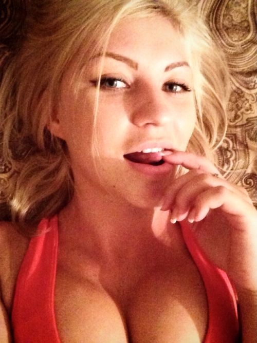 Sexy Blonde Gives Quick Blowjob to Lover