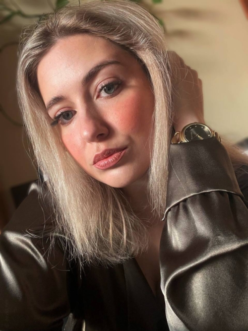 Topless Busty Girl in Lingerie Flaunting Attractive Curves