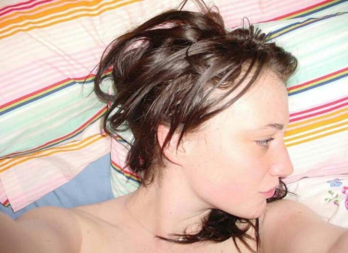 Busty Girl Showing Slim Figure, Attractive Breasts, and Natural Intimate Area