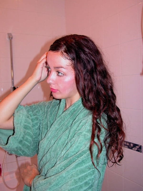 Hot Flat-chested Babe Gets Wet in the Shower - Explicit Shower Scene