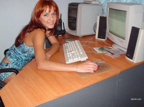 Redhead Girl Shows Pussy to Director - Explicit Office Encounter