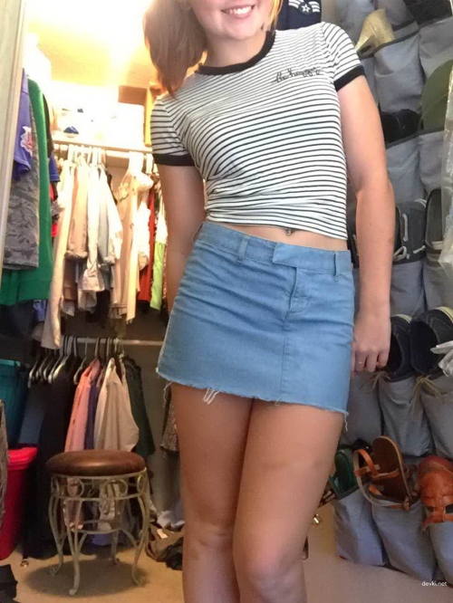 Flashing Pussy: Lifted Skirt and Panties Off