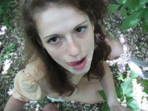 Outdoor Slut Sucks Cock Explicitly - Blowjob in Nature