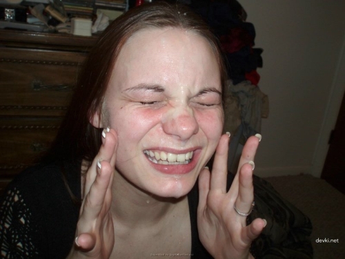 Covered in Cum: Facial Cumshot Porn Photo