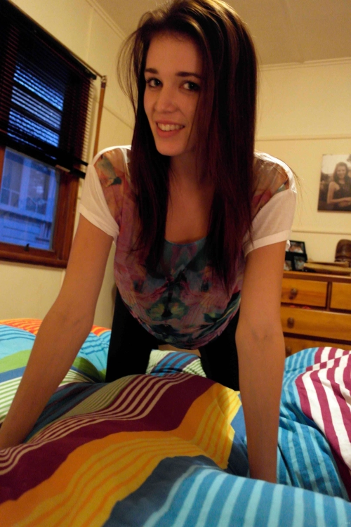 Hot Babe Flaunts Slim Body in Seductive Pose - Explicit Photo