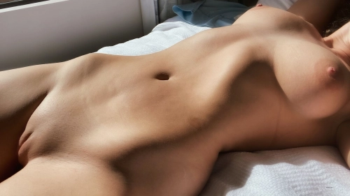 Naked Babe Poses on Bed - Explicit Nude Photoshoot