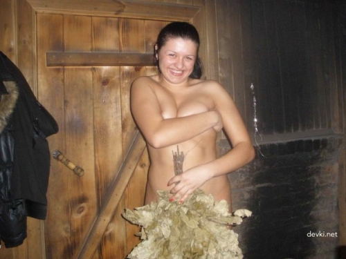 Hot Young Girl in Sauna: Steamy Naked Beauty Spa Session
