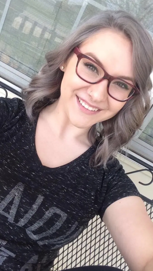 Explicit Nude Selfie of Blonde in Glasses - Fully Naked and Unapologetic