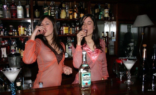 Two Babes Strip Tease at Bar: Hot and Explicit Performance!