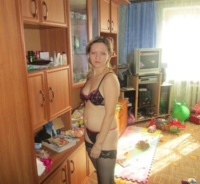 Woman posing at home