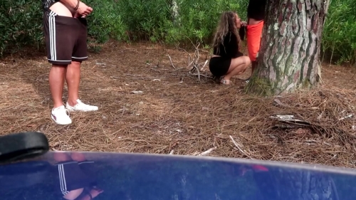 My Wife Gives Blowjob to Stranger in Public Park. I Watch and Masturbate.